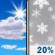 Today: Mostly Sunny then Isolated Snow Showers